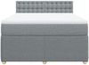 vidaXL Boxspringbett mit Matratze Hellgrau 160x200 cm Stoff 3287521 Bild 4