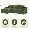 ANYSUN Ecksofa Couch L-Form, mit Liegeflache 3-Sitzer Ecksofa, Cord-Schlafsofa, Modulares Ecksofa, Loungesofa, Links / Rechts Chaiselongue Sofa,keine Montage erforderlich, modulares Schlafsofa für Wohnzimmer, Schlafzimmer, Wohnung und Büro Bild 2