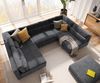 DELIFE Wohnlandschaft Elio, Mikrofaser Graphite 300x185 cm mit Hocker Wohnlandschaft Bild 4