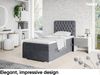 MEBLINI Boxspringbett DALIA 80x200 cm mit Bettkasten - H4/Dunkelgrau Samt Gepolstert Einzelbett mit Topper & Taschenfederkern-Matratze - 80x200 Links Bild 2