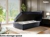 MEBLINI Boxspringbett DALIA 80x200 cm mit Bettkasten - H4/Dunkelgrau Samt Gepolstert Einzelbett mit Topper & Taschenfederkern-Matratze - 80x200 Links Bild 5