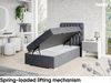 MEBLINI Boxspringbett DALIA 80x200 cm mit Bettkasten - H4/Dunkelgrau Samt Gepolstert Einzelbett mit Topper & Taschenfederkern-Matratze - 80x200 Links Bild 3