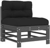 vidaXL Mittelsofa mit Kissen Grau Massivholz Kiefer 825662 Bild 2