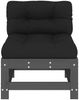 vidaXL Mittelsofa mit Kissen Grau Massivholz Kiefer 825662 Bild 3