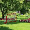 Relaxdays Fußballtor, 2er Set, Eisen, 110 x 150 x 75 cm, Rot Bild 2