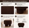 Hocker HWC-Q49, Sitzhocker Ottomane Polsterhocker Pouf, Stoff/Textil Bouclé (200g/m²) 55cm ~ dunkelbraun Bild 2