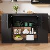 Flieks Kücheninsel mit erweiterbarer Arbeitsplatte, (klappbare Tischplatte, B140/H90/T40-70 cm), Küchenschrank mit Schubladen und Regalen Buffetschrank Sideboard Bild 3