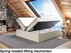MEBLINI Boxspringbett LIONEL 140x200 cm mit Bettkasten - H4/Beige Webstoff Polsterbett - Doppelbett mit Topper & Taschenfederkern-Matratze Bild 3