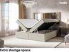 MEBLINI Boxspringbett LIONEL 140x200 cm mit Bettkasten - H4/Beige Webstoff Polsterbett - Doppelbett mit Topper & Taschenfederkern-Matratze Bild 5