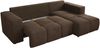 Ecksofa mit Schlaffunktion und Bettkasten, L-form Couch, lose Kissen, Polstersofa - MONIVA - Braun Velours - rechte Seite Bild 5