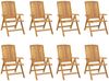 vidaXL Gartenstühle 8 Stk. Verstellbar Massivholz Teak 3154925 Bild 4