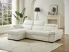 Vente-unique - JONOVA Sofa Leder Weiß - B 154 cm x H 83 cm x L 256 cm Bild 3