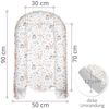 Babynest babynestchen Neugeborene mit tragegriff 90x50 cm Baby nestchen tragbar Nest für Bett Kinder kuschelnest coccon für Jungen und Mädchen Hellbeige Musselin B Bild 2