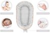 Babynest babynestchen Neugeborene mit tragegriff 90x50 cm Baby nestchen tragbar Nest für Bett Kinder kuschelnest coccon für Jungen und Mädchen Hellbeige Musselin B Bild 3