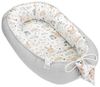 Babynest babynestchen Neugeborene mit tragegriff 90x50 cm Baby nestchen tragbar Nest für Bett Kinder kuschelnest coccon für Jungen und Mädchen Hellbeige Musselin B Bild 4