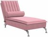 vidaXL Massage-Chaiselongue mit Nackenrolle Rosa Samt 379462 Bild 2