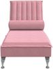 vidaXL Massage-Chaiselongue mit Nackenrolle Rosa Samt 379462 Bild 4