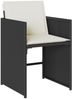 vidaXL 15-tlg. Garten-Essgruppe mit Kissen Schwarz Poly Rattan 3211170 Bild 4