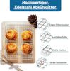 Onader Edelstahl Mini Backblech mit Abkühlgitter Set 23,7x17,7x2,5cm Bild 3