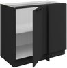 Küchen Eckunterschrank 105 cm Küche ARIA Schwarz ultra matt + Schwarz matt, hochwertige Fronten mit Anti Fingerprint Beschichtung Küchenzeile Küchenblock Bild 3
