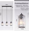 ZMH Pendelleuchte Esstisch Esszimmerlampe Hängend - Hängelampe Schwarz Modern Esstischlampe Wohnzimmer Schlafzimmer 3 Flammig E27 Hängeleuchte Design Pendellampe Kristall für Küche(ohne Leuchtmittel) Bild 2