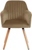 Vente-unique - ELEANA Stuhl SamtStoff Beige - B 58 cm x H 85 cm x L 56 cm Bild 2