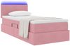 vidaXL LED-Speicherbett mit Matratze Rosa 90 x 200 cm Samt 3371312 Bild 2
