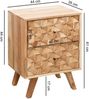 Nachtkonsole REWA 44 x 61 x 35 cm Akazie Massivholz Nachtschrank Hoch, Landhaus Nachtkommode Boxspringbett, Nachttisch Schubladen, Nachtkästchen Nachttischschrank Holz, Beistelltisch Massiv Bild 4