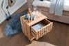 Nachtkonsole REWA 44 x 61 x 35 cm Akazie Massivholz Nachtschrank Hoch, Landhaus Nachtkommode Boxspringbett, Nachttisch Schubladen, Nachtkästchen Nachttischschrank Holz, Beistelltisch Massiv Bild 5