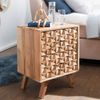 Nachtkonsole REWA 44 x 61 x 35 cm Akazie Massivholz Nachtschrank Hoch, Landhaus Nachtkommode Boxspringbett, Nachttisch Schubladen, Nachtkästchen Nachttischschrank Holz, Beistelltisch Massiv Bild 2