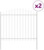 vidaXL Gartenzaun 2 pcs Weiß 170 x 190 cm Pulverbeschichteter Stahl 3360139 Bild 2