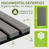 TRESKO® 4 Stück Akustikpaneele Holz 120×60 cm inkl. 8x Kleiderhaken | Wandverkleidung Eiche Eiche Grau als 3D Lamellenwand | Holzpaneele Paneele für Schallschutz | Akustik Wandpaneele mit Montageset Bild 2