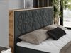 Boxspringbett mit Kopfteil und Topper, Polsterbett - NESSI - 200 x 200 cm - Dunkelgrau Stoff - H4 - Topper Visco Bild 3