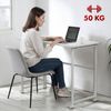 Maclean MC-1250 W Klappbarer Mobiler Schreibtisch Weiß 100x50 cm Stahlgestell 50 kg belastbar Computertisch Arbeitstisch Büro Tisch auf Rollen Bild 2