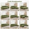 Flieks Modulares Sofa 3-Sitzer mit Hocker, Cloud Sofa mit runden Armlehnen, Chenille weich, rahmenlos bodennah, Lounge Sofa, Grün Bild 3