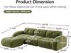 Flieks Modulares Sofa 3-Sitzer mit Hocker, Cloud Sofa mit runden Armlehnen, Chenille weich, rahmenlos bodennah, Lounge Sofa, Grün Bild 4