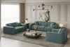 Sofa Designersofa CELES 3-Sitzer in Stoff Opera Velvet Petrol Bild 2