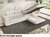MEBLINI Schlafcouch mit Bettkasten - CARL - 272x202x63cm Rechts - Beige Samt - Ecksofa mit Schlaffunktion - Sofa mit Relaxfunktion und Kopfstützen - Couch L-Form - Eckcouch - Wohnlandschaft Bild 4
