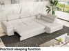 MEBLINI Schlafcouch mit Bettkasten - CARL - 272x202x63cm Rechts - Beige Samt - Ecksofa mit Schlaffunktion - Sofa mit Relaxfunktion und Kopfstützen - Couch L-Form - Eckcouch - Wohnlandschaft Bild 5