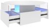 radelldar Couchtisch mit LED-Beleuchtung und 2 Schubladen, Wohnzimmertisch 80x40cm (1-St), Beistelltisch mit runder Platte und extra Ausstellungsfläche Bild 4