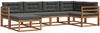 vidaXL Outdoor-Sofagarnitur mit Kissen 6 pcs Natur und Anthrazit 3367810 Bild 2