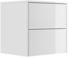 Design Nachttisch Concepto M 50cm hängend, 2 Pushauszüge Weiß Hgl : Weiss hochglanz Bild 3