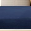 vidaXL Spannbettlaken Jersey Marineblau 180x200 cm Baumwolle 136238 Bild 2