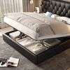 Bettgestell 180x200 cm mit Stauraum, USB-Anschlüssen und Leselampen – PU-Leder in Schwarz Bild 4