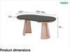 MEBLINI Esstisch Rund Ausziehbar aus Metall - 100-176x76 cm - CONEY - Schwarz Marmor/Kupferfarbe - Loft - Esszimmertisch Modern - Küchentisch - Ausziehtisch - Round Dining Table Bild 3