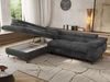 MKS Möbel 'Pablo L-Form' Ecksofa mit Schlaffunktion, verstellbare Kopfstützen, Dunkelgrau, Cordstoff, ohne Topper, Links Bild 3