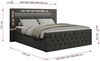Mks Möbel 'Gold-9' Boxspringbett mit Bettkasten und LED-Beleuchtung, 180x200 cm, Dunkelgrau, Stoff, Mittelfest (H3) Bild 5