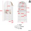 Hochschrank B 70 x T 35 x H 180 cm, 3 Schubladen & gewölbte Türen, weiß, MDF Bild 3