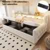 Merax Polsterbett Einzelbett Schlafsofa 90 x 200 cm, Mit hydraulischem Stauraum, Mit LED-Beleuchtung, Ablagefach, Steckdose und Ladeanschluss, Beige Bild 3