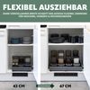 Teleskopschublade mit Einlegeboden, ausziehbar, Breite von 43-67 cm, zum Kleben oder Bohren, aus grauem Metall Bild 3